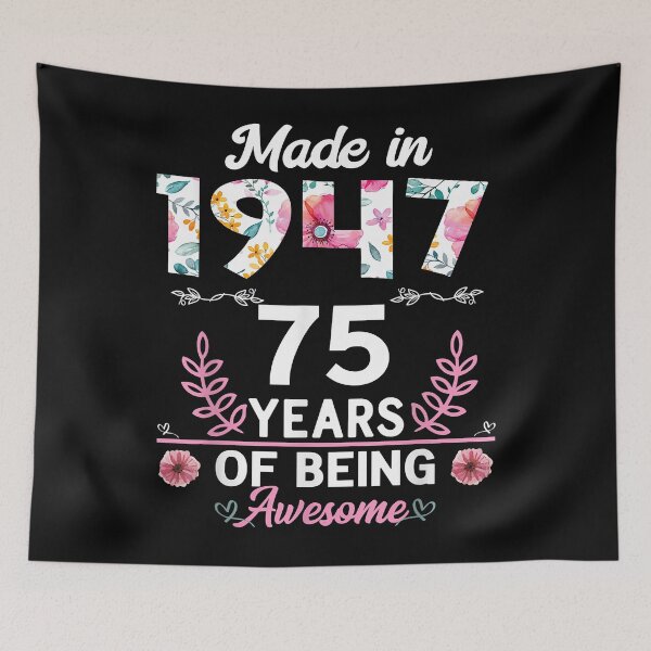 Item preview, 75 Years Old Gifts 75th Birthday Born in 1947 Women Girls T-Shirt designed and sold by maverickbott.