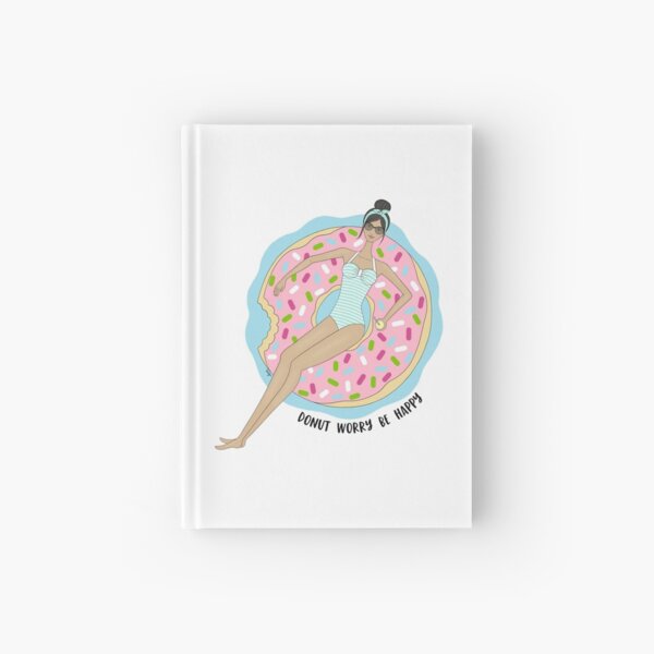Donut Worry Be Happy Medium Skin Tone Hardcover Journal