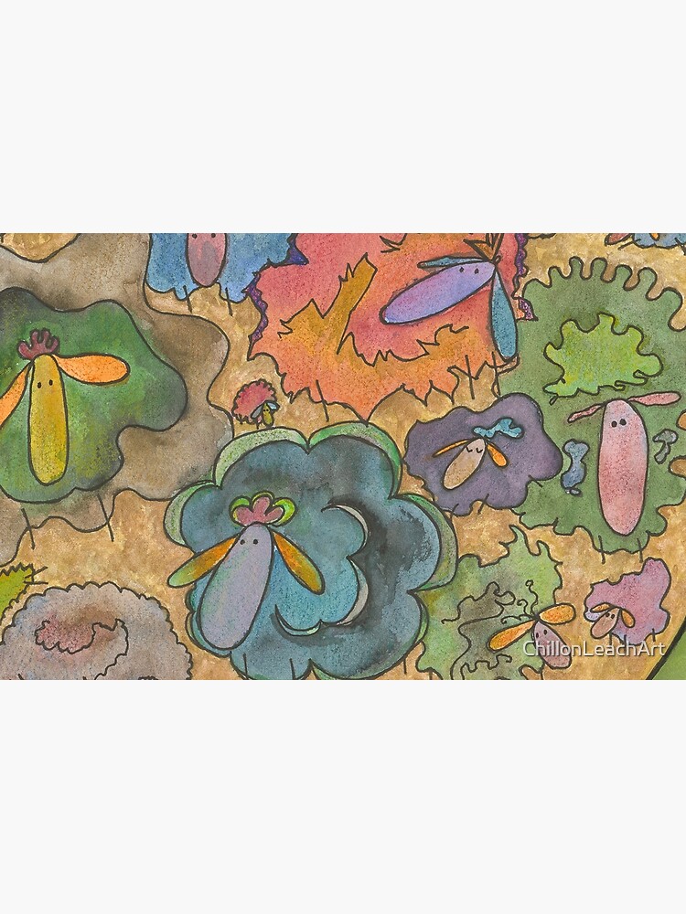 "Art Yarn Spinners' Flock" Zipper Pouch for Sale by ChillonLeachArt