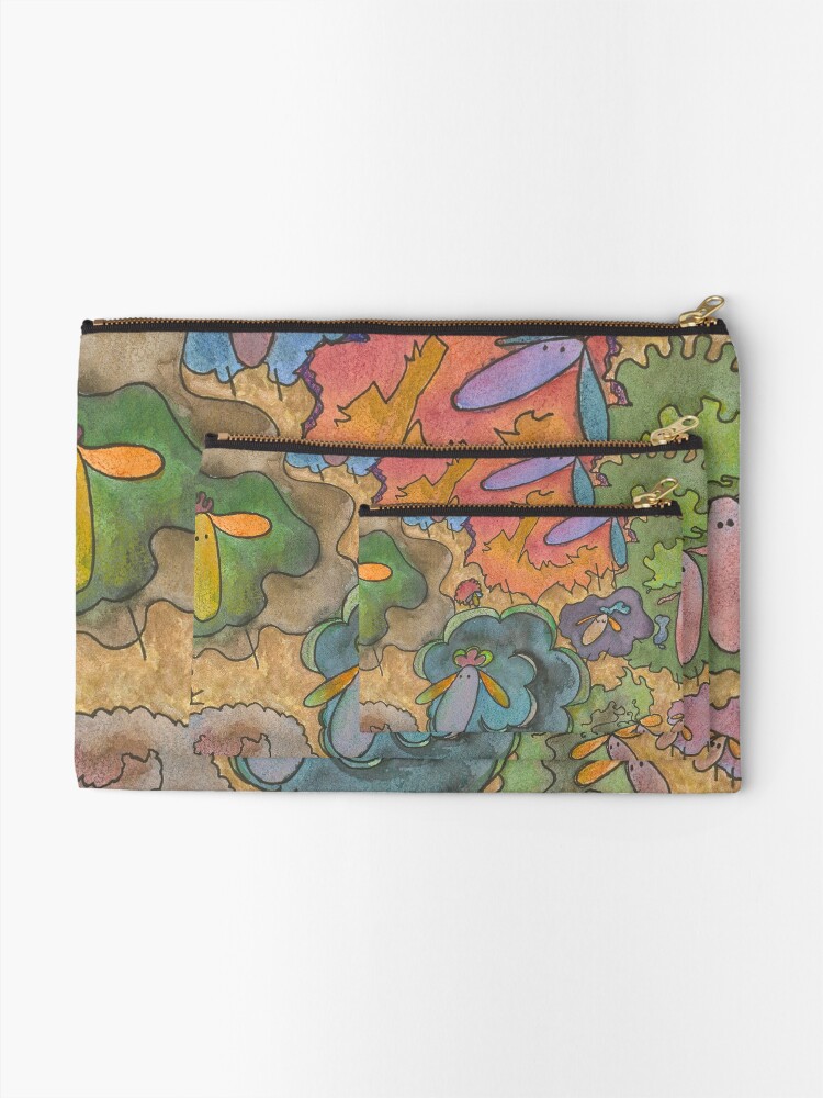 "Art Yarn Spinners' Flock" Zipper Pouch for Sale by ChillonLeachArt