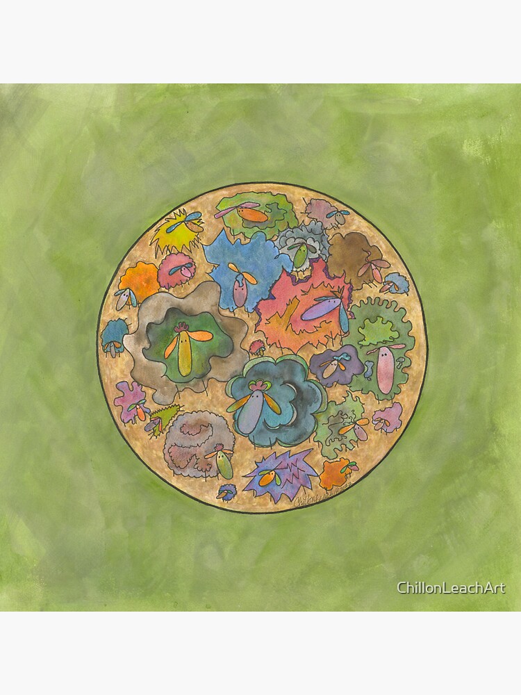 "Art Yarn Spinners' Flock" Sticker for Sale by ChillonLeachArt Redbubble