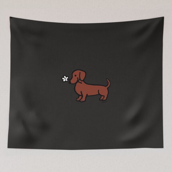 Item preview, Red Smooth Dachshund Tiny Flower Sticker designed and sold by Mohaghian.