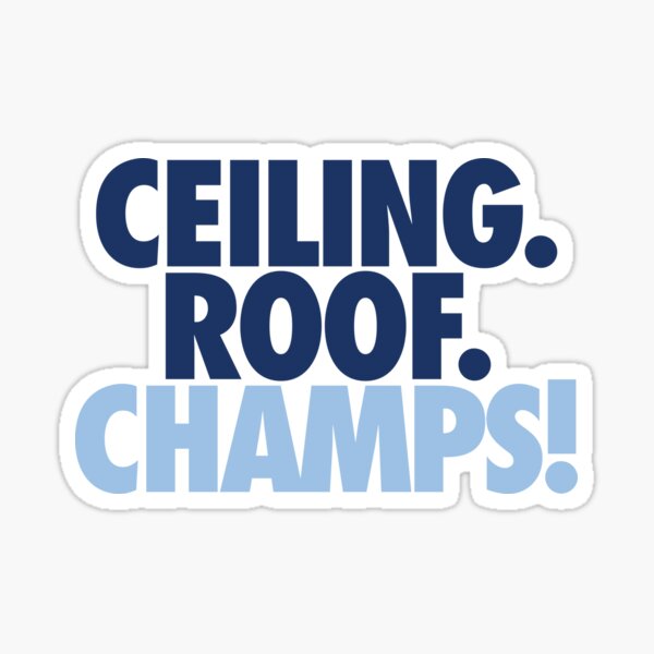 Aperçu de l'œuvre Plafond. Toit. Champions ! (Bleu foncé/Bleu clair) créée et vendue par Dallas Sports Stickers & Beyond.