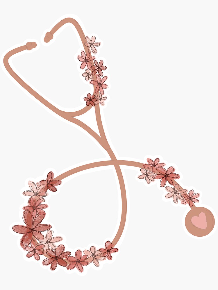 "Cute Pink Stethoscope " Sticker for Sale by madslundgren Redbubble