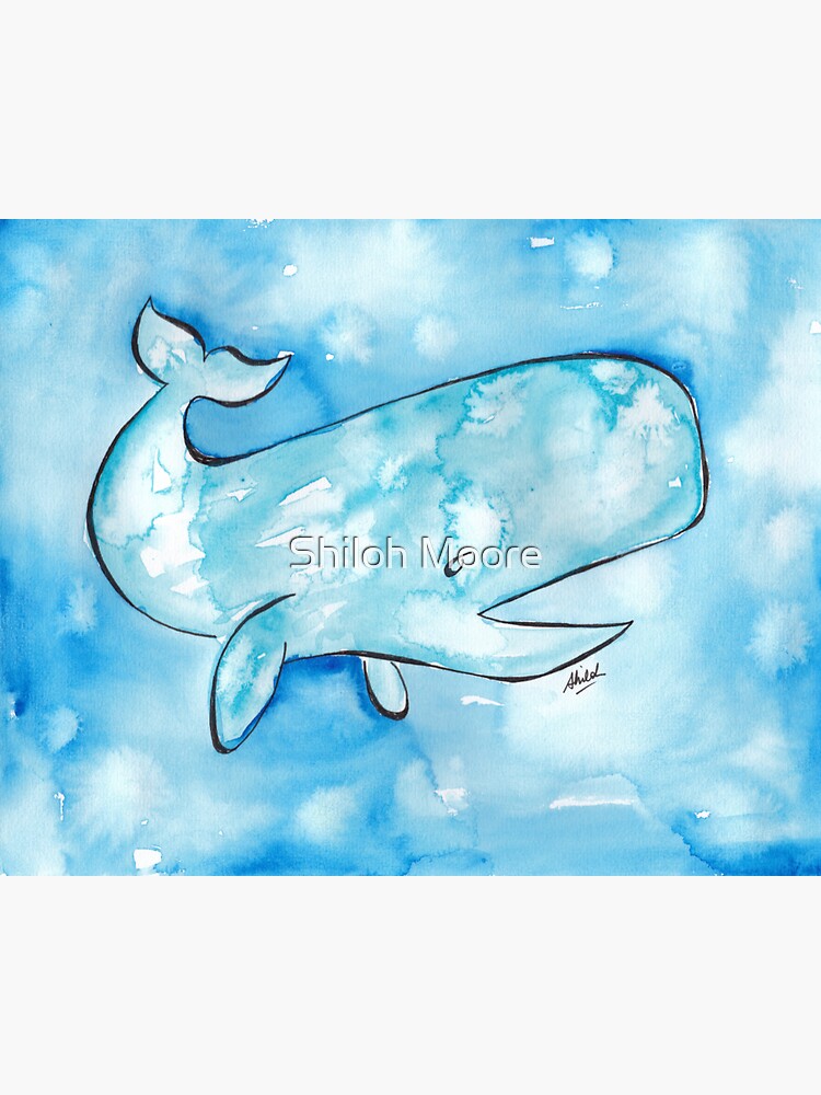 Thumbnail 3 of 3, Sticker, Blue Whale designed and sold by Shilissimo.