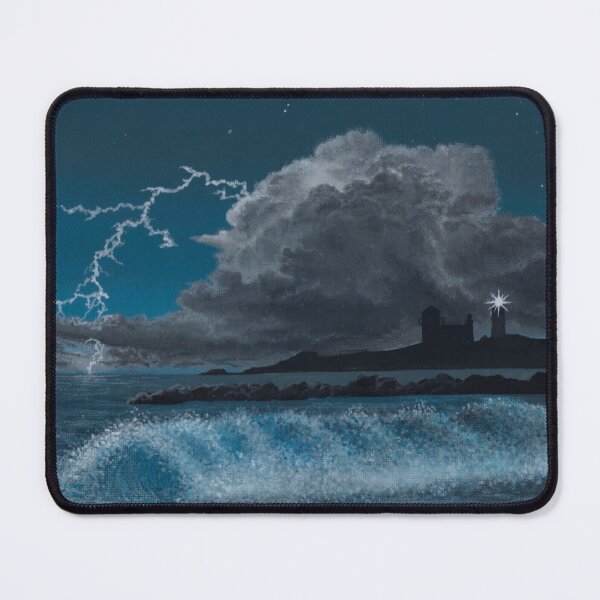 Item preview, Lighthouse Storm Painting Dramatic Seascape Narragansett Rhode Island   designed and sold by skye-studio.