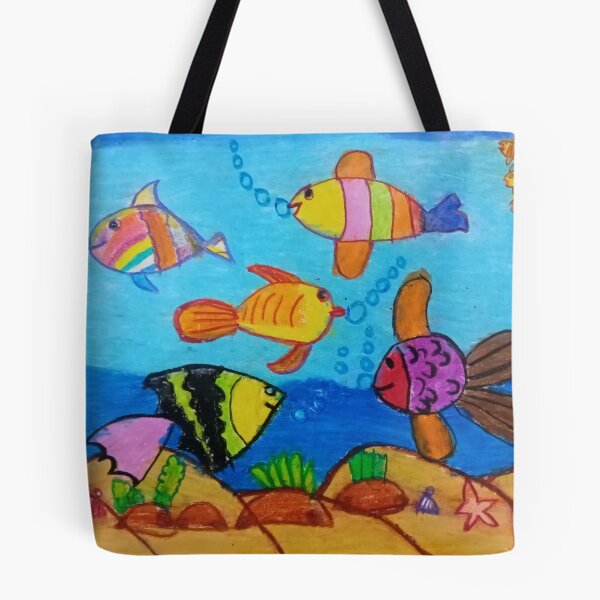 Item preview, Colorful Fish Tank (Kid's Art) designed and sold by DHAMMISTYLES.