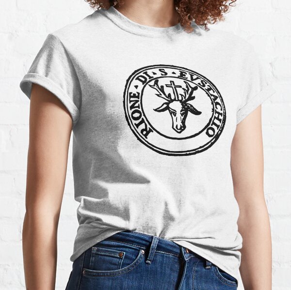 Next Stop Rione Eustachio Black Text Classic T-Shirt