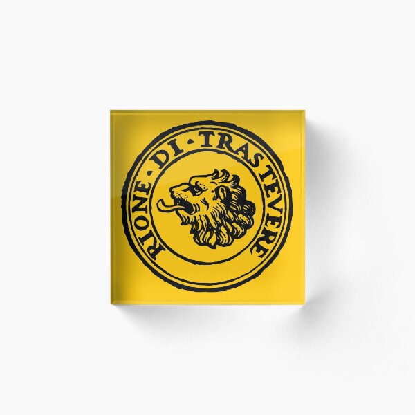 Next Stop Rione Trastevere Black Text Acrylic Block