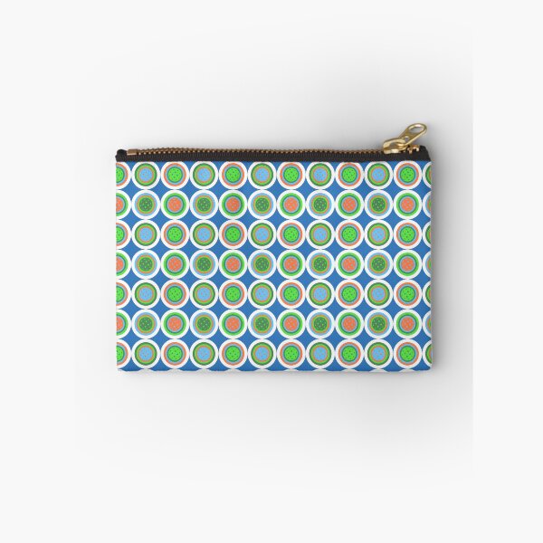 Item preview, Pickleball Summer Polka Dots - Orange Pickleball, Court Green, Blue Sky Fabric designed and sold by GreenCarbon2112.