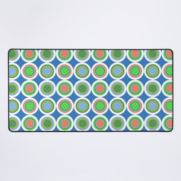 Item preview, Pickleball Summer Polka Dots - Orange Pickleball, Court Green, Blue Sky Fabric designed and sold by GreenCarbon2112.