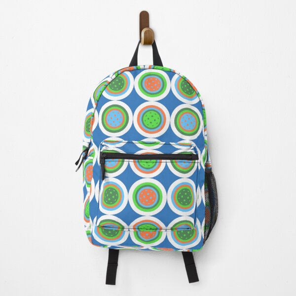 Item preview, Pickleball Summer Polka Dots - Orange Pickleball, Court Green, Blue Sky Fabric designed and sold by GreenCarbon2112.
