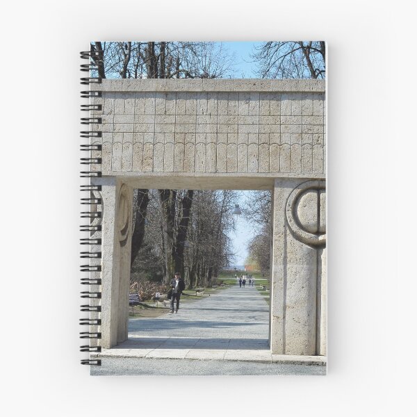 Item preview, TARGU JIU, ROMANIA - MARCH 15 2017 - Gate of the Kiss. (translation: Poarta Sarutului) It is a stone sculpture made by Constantin Brancusi. It's locateted in Targu Jiu, Romania. designed and sold by oanaunciuleanu.
