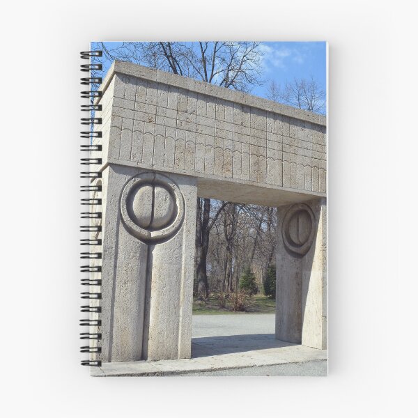 Item preview, TARGU JIU, ROMANIA  MARCH 15 2017  Gate of the Kiss. translation Poarta Sarutului It is a stone sculpture made by Constantin Brancusi. It's locateted in Targu Jiu, Romania. designed and sold by oanaunciuleanu.