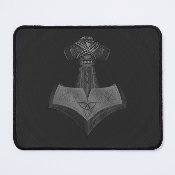 Aperçu de l'œuvre Symbole Mjolnir Vikings - Marteau de Thor dans la tradition nordique - version 3 avec arrière-plan créée et vendue par MoAzim.