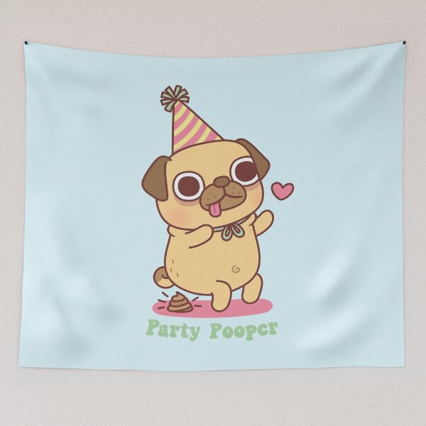 Item preview, Cute Little Pug Is A Party Pooper Funny designed and sold by rustydoodle.