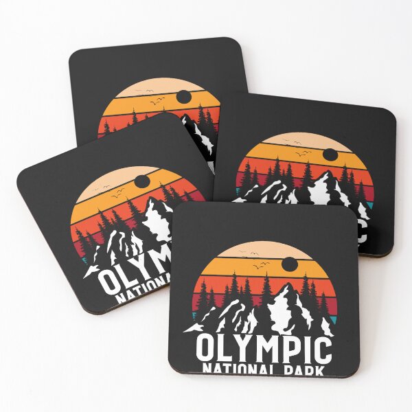 Item preview, Olympic National Park Retro Sunset Mountains Design designed and sold by zenbition.