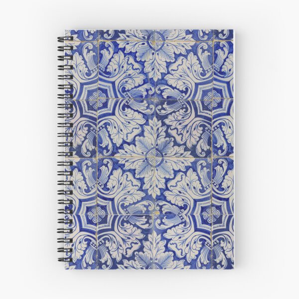 Item preview, Blue & White Mediterranean Vintage Floral Pattern designed and sold by idovedesign.