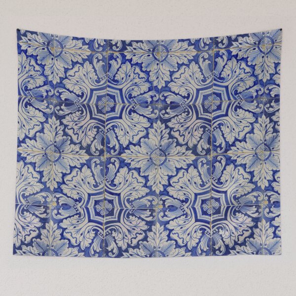 Item preview, Blue & White Mediterranean Vintage Floral Pattern designed and sold by idovedesign.