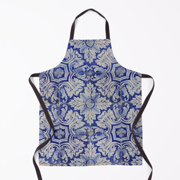 Item preview, Blue & White Mediterranean Vintage Floral Pattern designed and sold by idovedesign.