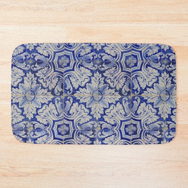Item preview, Blue & White Mediterranean Vintage Floral Pattern designed and sold by idovedesign.