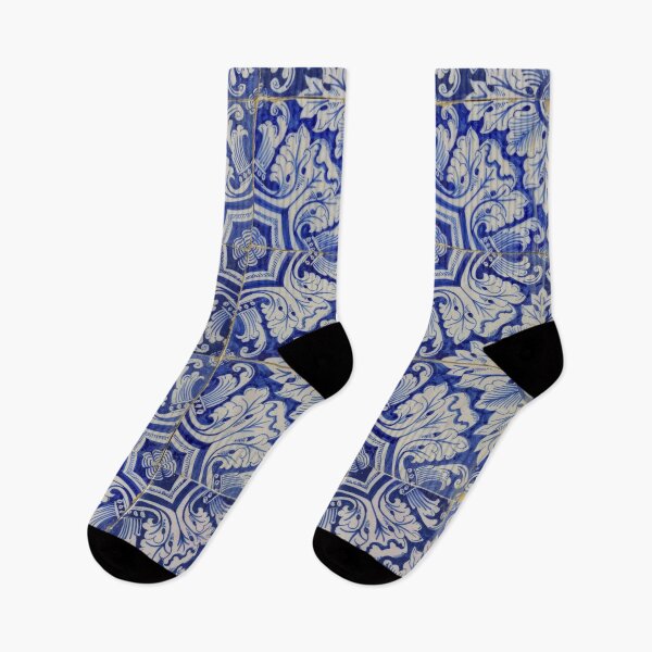 Item preview, Blue & White Mediterranean Vintage Floral Pattern designed and sold by idovedesign.