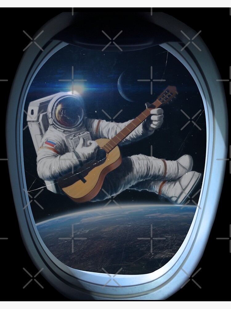 Lámina rígida for Sale con la obra «Astronauta Guitarrista Músico Flying  Man Tocando la guitarra para Funny Surrealism Lover» de nassri1995  Redbubble