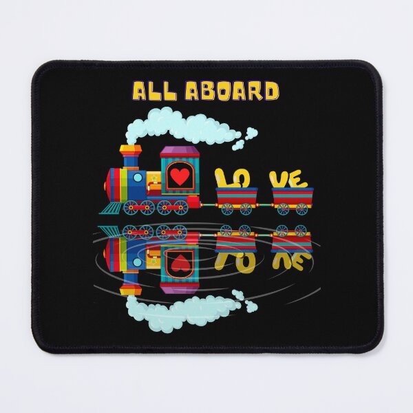 Item preview, All Aboard Multi Color Retro Love Train Reflection Yellow Letters Graphic designed and sold by podguy.
