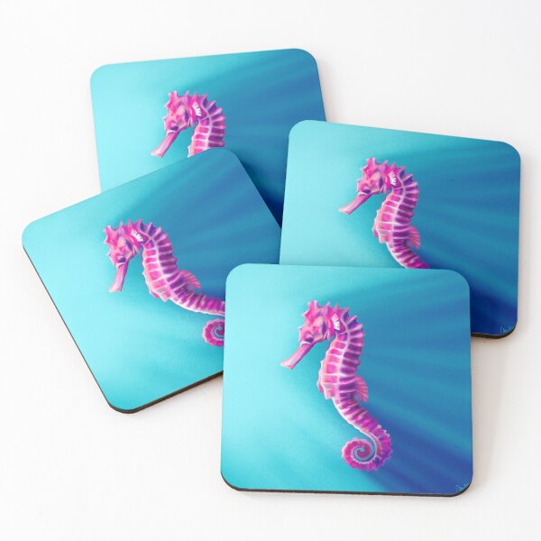Item preview, Pink and purple Sea Horse, beautiful seahorse illustration, tranquil colours designed and sold by PlumpPlumStudio.