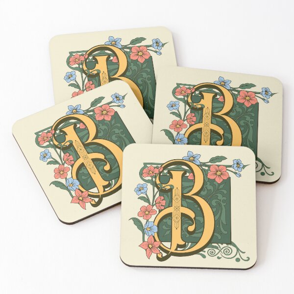 Item preview, Art Nouveau Letter B, Gold Monogram Ornament, Ornamental Letter B, Art Deco designed and sold by PROMEN Creativity.