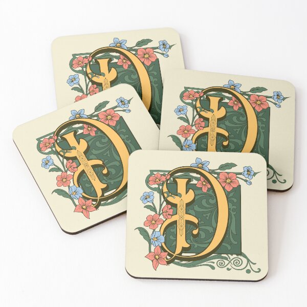 Item preview, Art Nouveau Letter D, Gold Monogram Ornament, Ornamental Letter D, Art Deco designed and sold by PROMEN Creativity.