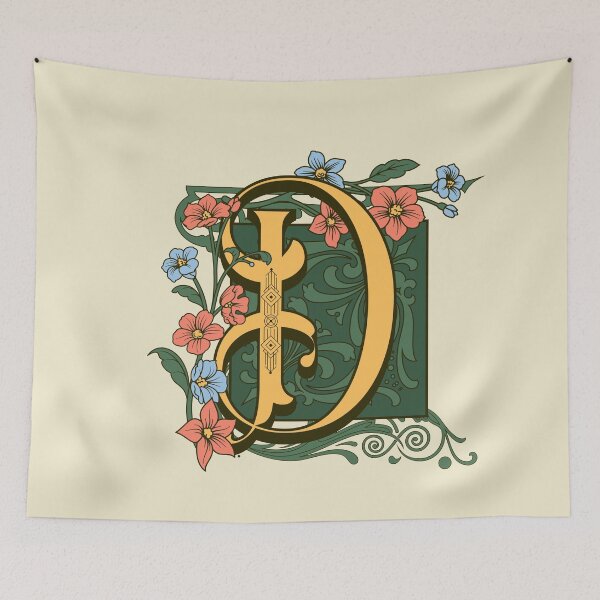 Item preview, Art Nouveau Letter D, Gold Monogram Ornament, Ornamental Letter D, Art Deco designed and sold by PROMEN Creativity.