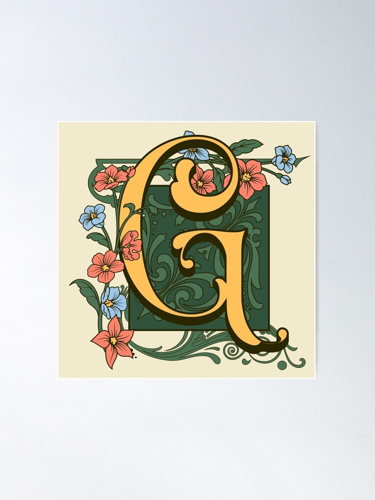 Ornate Letter V Monogram by Art G