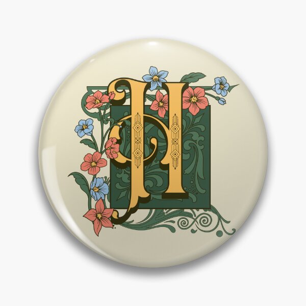 Item preview, Art Nouveau Letter H, Gold Monogram Ornament, Ornamental Letter H, Art Deco designed and sold by PROMEN Creativity.