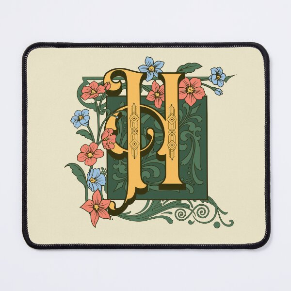 Item preview, Art Nouveau Letter H, Gold Monogram Ornament, Ornamental Letter H, Art Deco designed and sold by PROMEN Creativity.