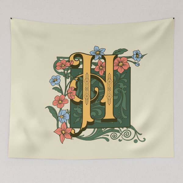 Item preview, Art Nouveau Letter H, Gold Monogram Ornament, Ornamental Letter H, Art Deco designed and sold by PROMEN Creativity.