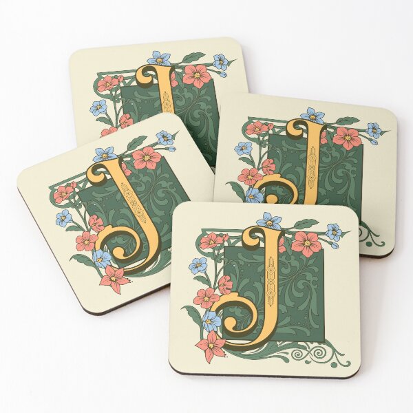 Item preview, Art Nouveau Letter J, Gold Monogram Ornament, Ornamental Letter J, Art Deco designed and sold by PROMEN Creativity.