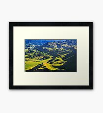 green hills landscape, location - New Zealand Framed Print