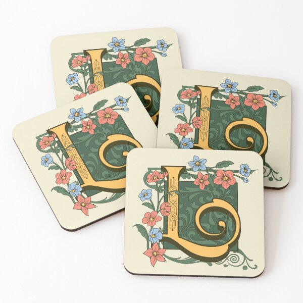 Item preview, Art Nouveau Letter L, Gold Monogram Ornament, Ornamental Letter L, Art Deco designed and sold by PROMEN Creativity.