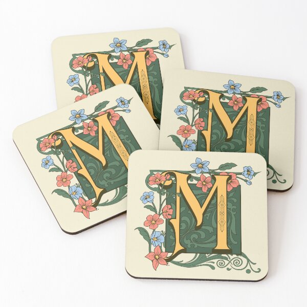 Item preview, Art Nouveau Letter M, Gold Monogram Ornament, Ornamental Letter M, Art Deco designed and sold by PROMEN Creativity.