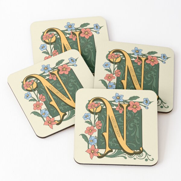 Item preview, Art Nouveau Letter N, Gold Monogram Ornament, Ornamental Letter N, Art Deco designed and sold by PROMEN Creativity.