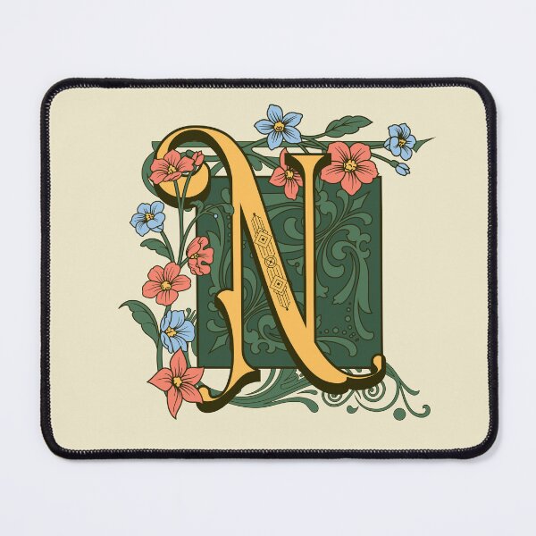 Item preview, Art Nouveau Letter N, Gold Monogram Ornament, Ornamental Letter N, Art Deco designed and sold by PROMEN Creativity.