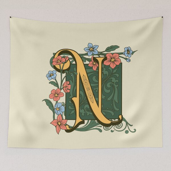 Item preview, Art Nouveau Letter N, Gold Monogram Ornament, Ornamental Letter N, Art Deco designed and sold by PROMEN Creativity.