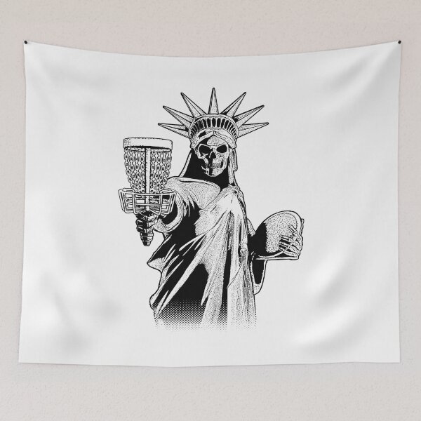 Item preview, Funny Disc Golf Player Gothic Skeleton Statue Of Liberty designed and sold by GrandeDuc.