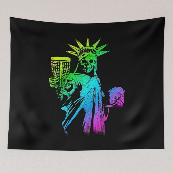 Item preview, Funny Disc Golf Player Gothic Skeleton Statue Of Liberty designed and sold by GrandeDuc.