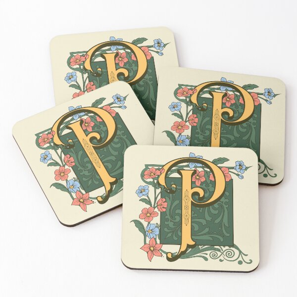 Item preview, Art Nouveau Letter P, Gold Monogram Ornament, Ornamental Letter P, Art Deco designed and sold by PROMEN Creativity.