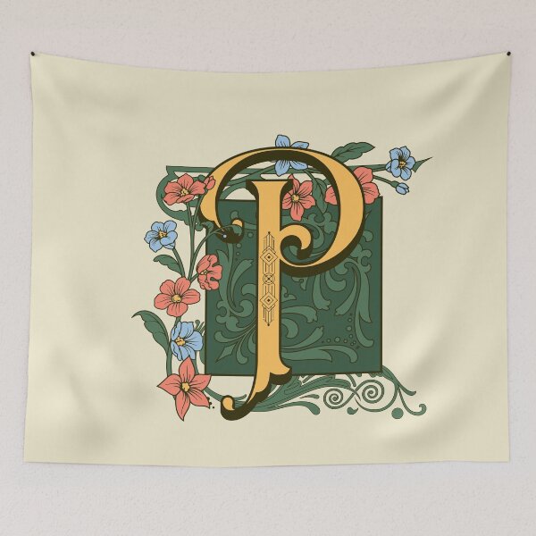Item preview, Art Nouveau Letter P, Gold Monogram Ornament, Ornamental Letter P, Art Deco designed and sold by PROMEN Creativity.