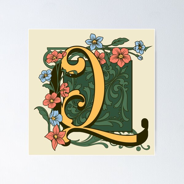 Item preview, Art Nouveau Letter Q, Gold Monogram Ornament, Ornamental Letter Q, Art Deco designed and sold by PROMEN Creativity.