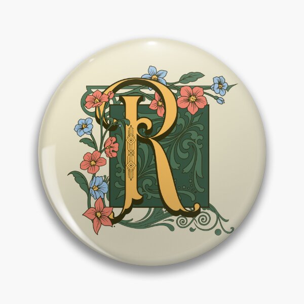 Item preview, Art Nouveau Letter R, Gold Monogram Ornament, Ornamental Letter R, Art Deco designed and sold by PROMEN Creativity.