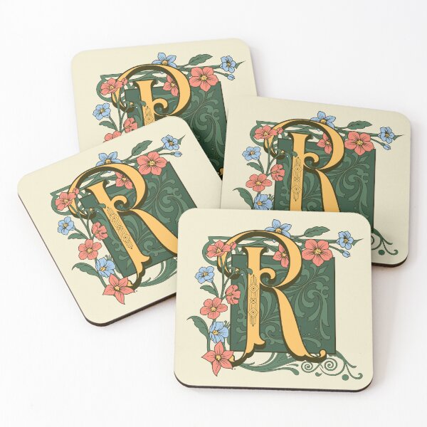 Item preview, Art Nouveau Letter R, Gold Monogram Ornament, Ornamental Letter R, Art Deco designed and sold by PROMEN Creativity.